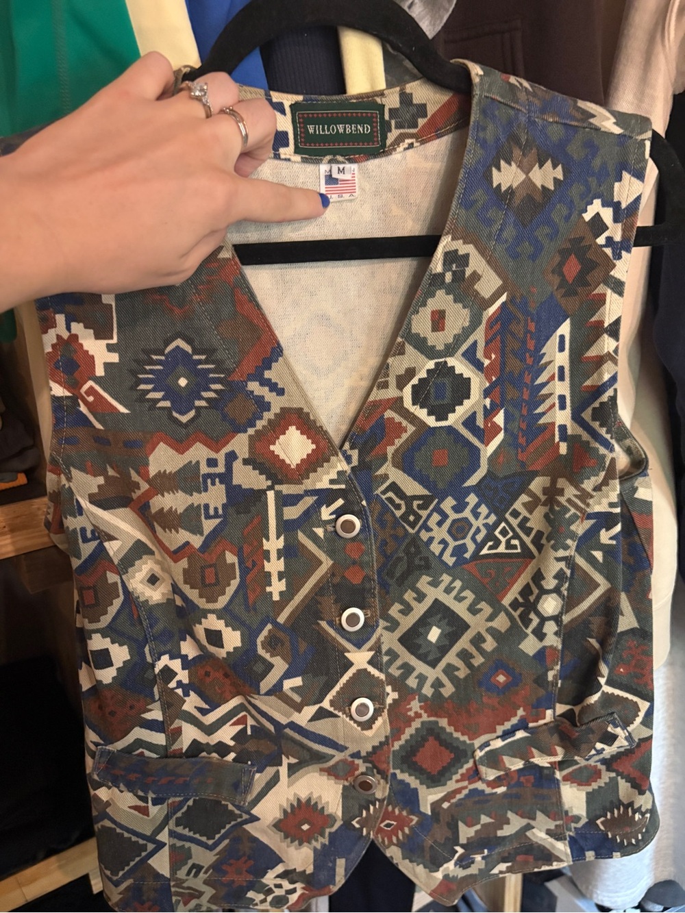 Willow Women's Aztec Western Print Vest in Multicolor